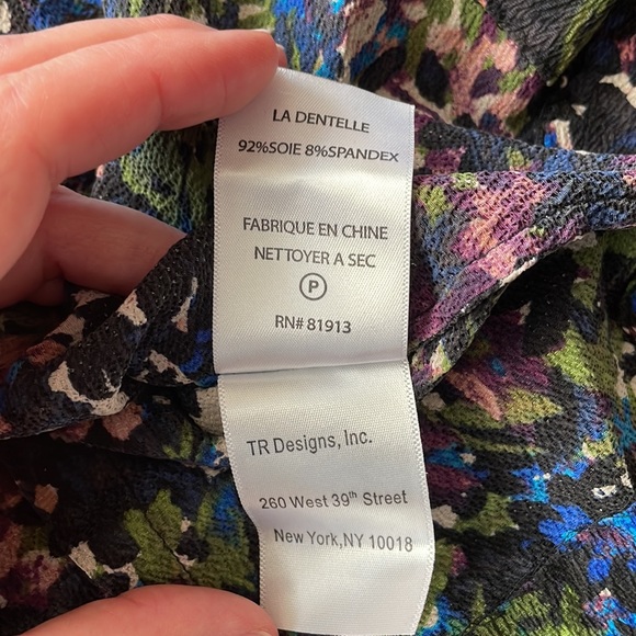 Tracy Reese cropped floral silk blouse size M - Picture 5 of 8